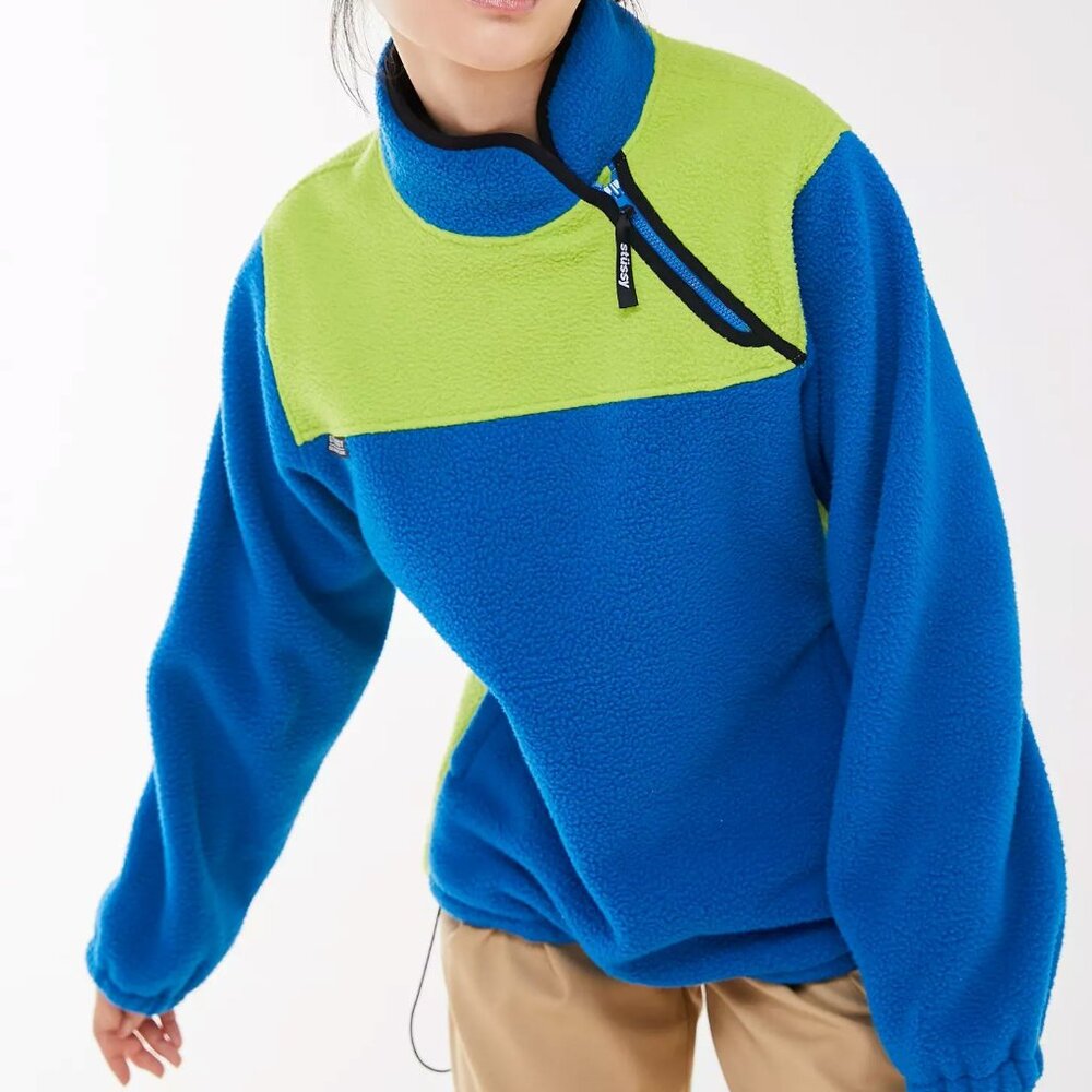 Stussy Drift Fleece Diagonal Half-Zip Sweatshirt